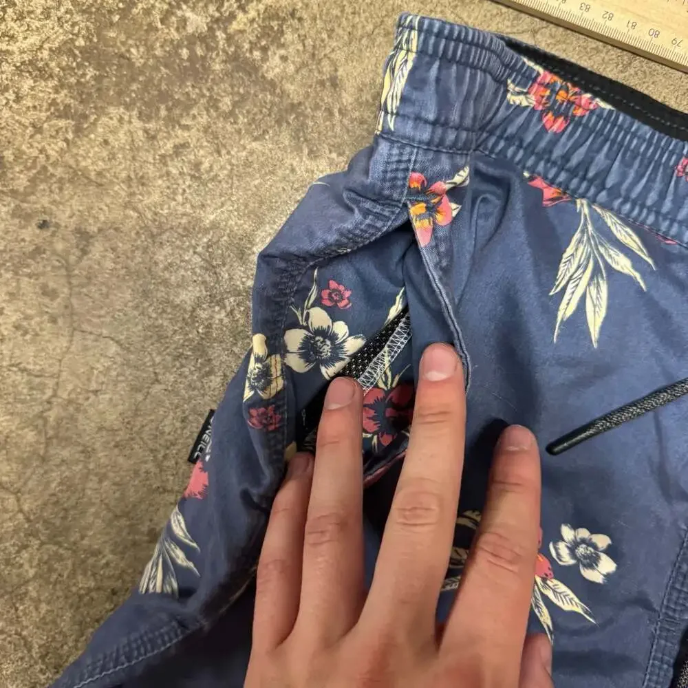 O'Neill Cruzers Men's Blue Floral Tropical Elastic Waist Swim Trunks Size S